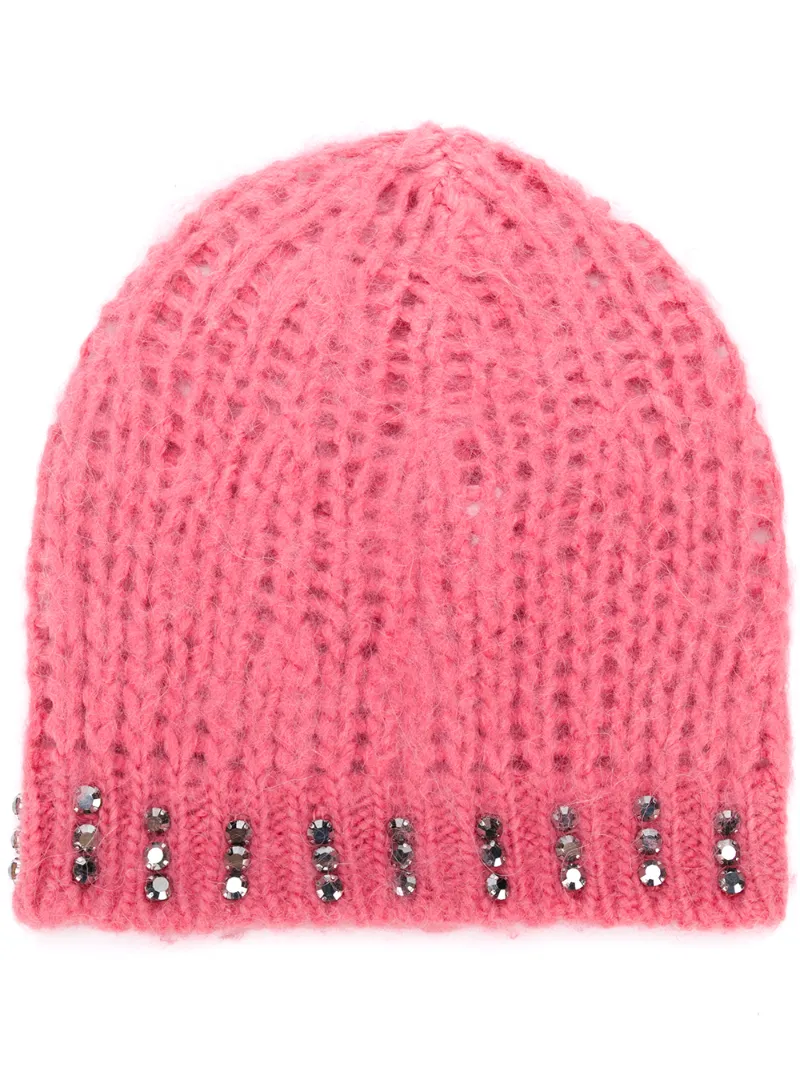 Pinko embellished knit beanie